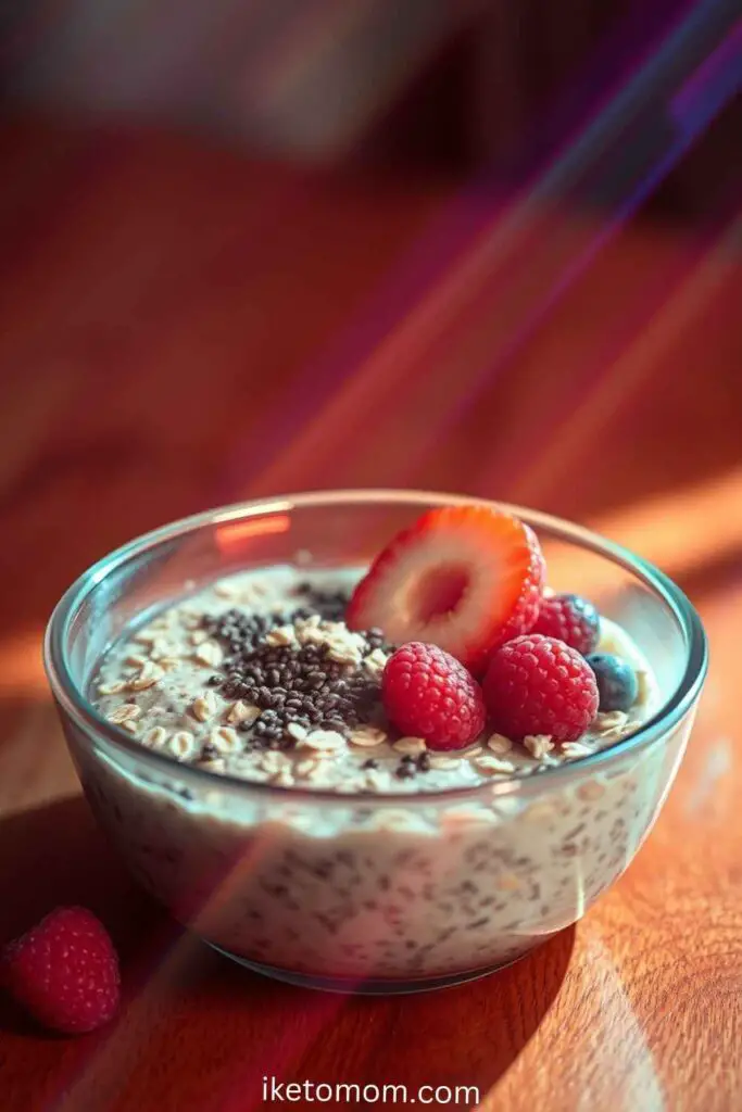 Oatmeal with Chia Seeds and Berries