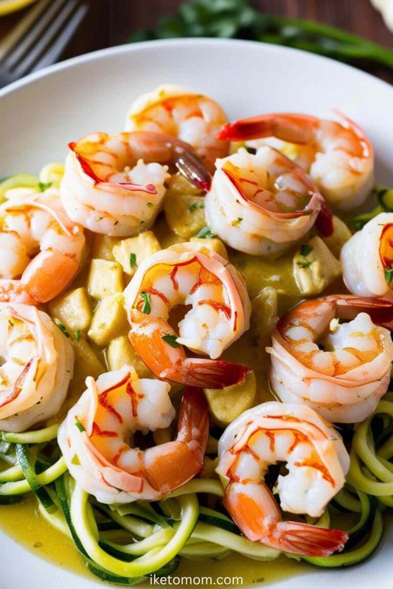 Creamy Garlic Butter Shrimp with Zucchini Noodles (Keto)