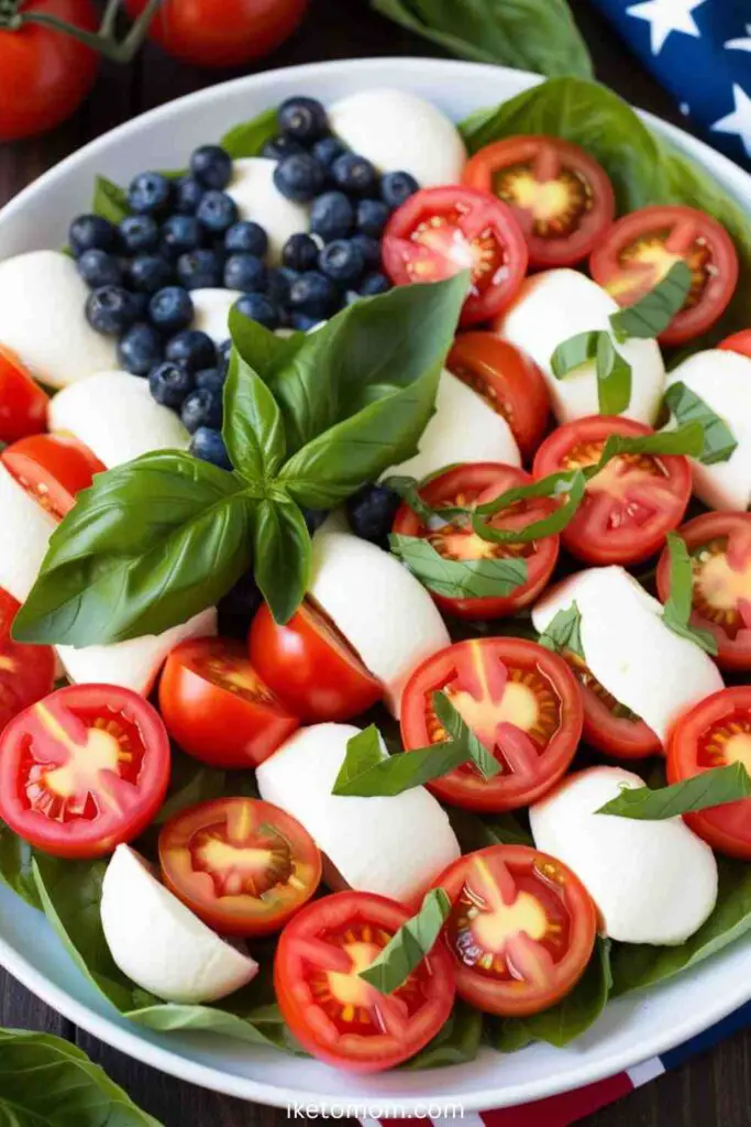 American Flag Caprese Salad