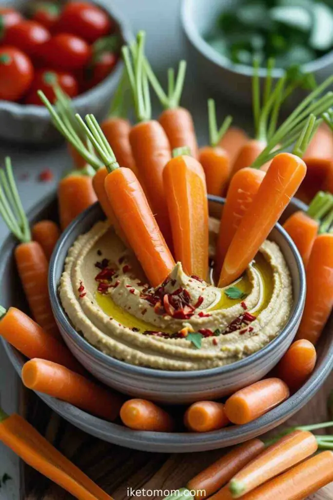 Baby Carrots with Hummus