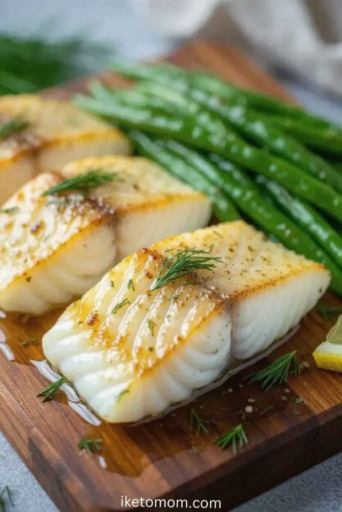 Baked Cod with Garlic Green Beans