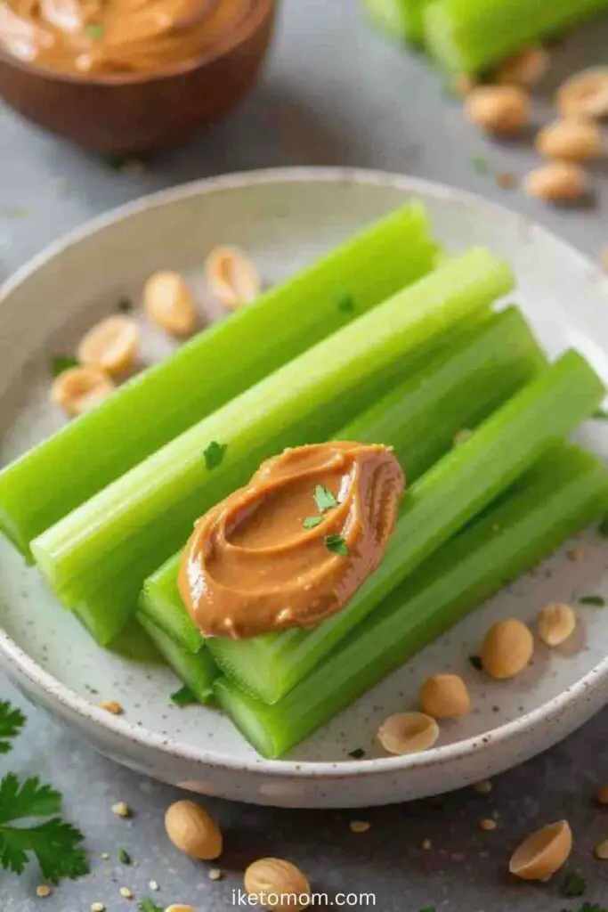 Celery Sticks with 1 Tsp Peanut Butter Powder