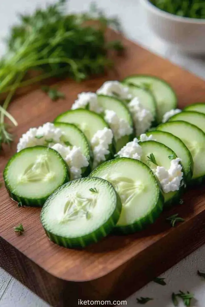 Cottage Cheese with Cucumber Slices