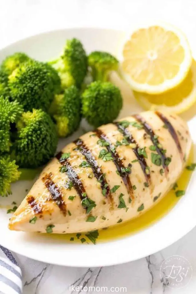 Grilled Lemon Herb Chicken with Steamed Broccoli
