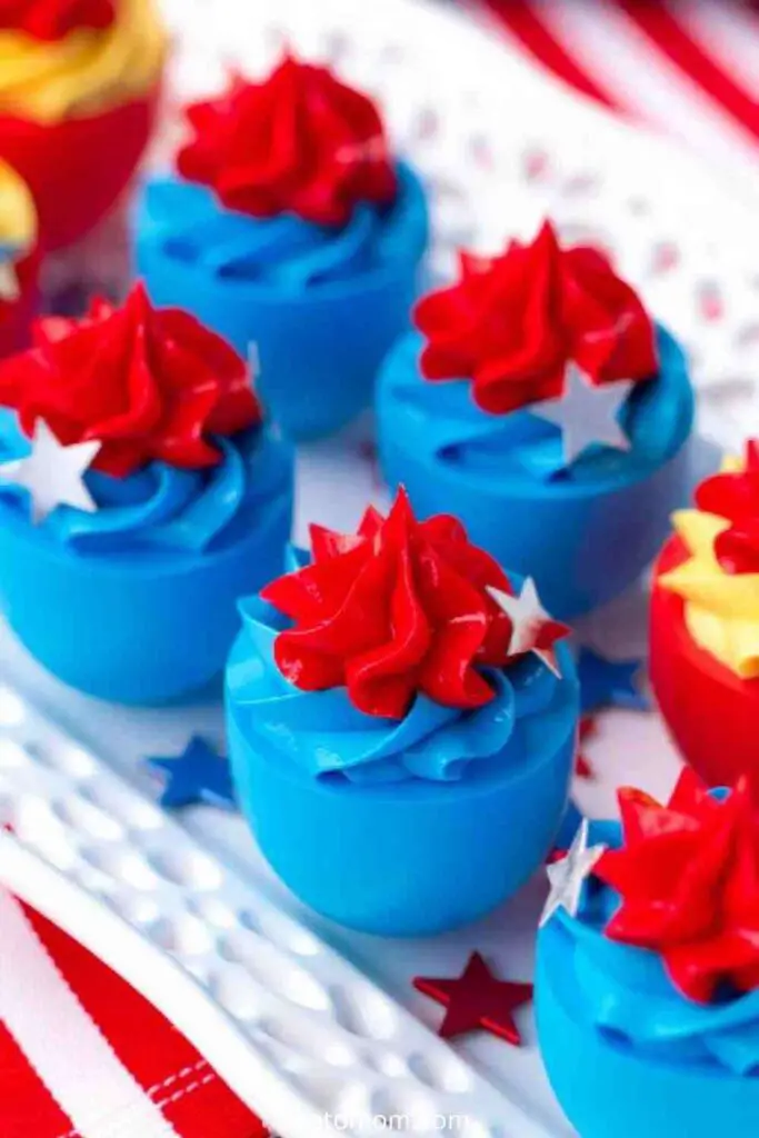 Patriotic Deviled Eggs