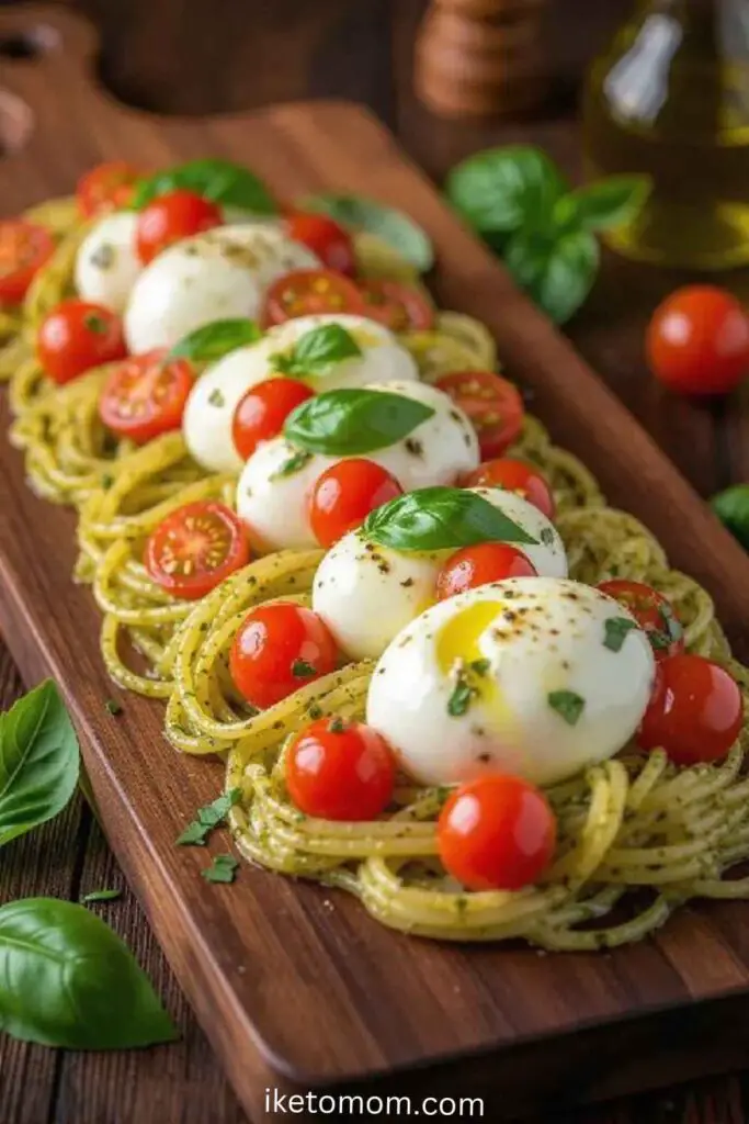Pesto Pasta with Cherry Tomatoes & Burrata