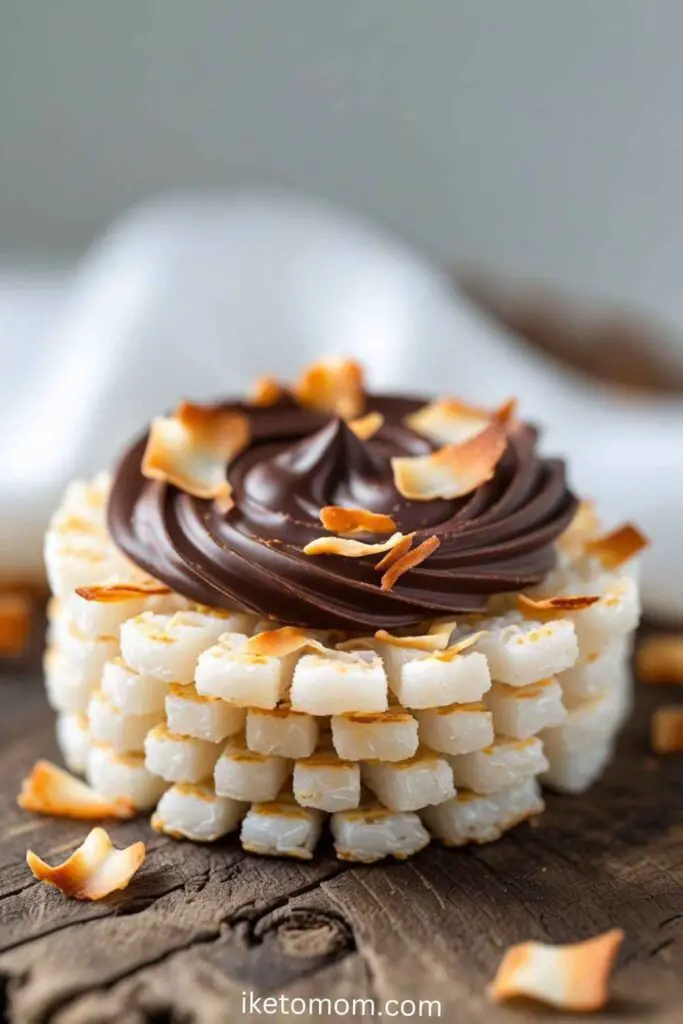  Rice Cake with Dark Chocolate and Coconut Flakes