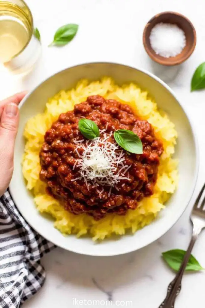 Spaghetti Squash with Turkey Bolognese