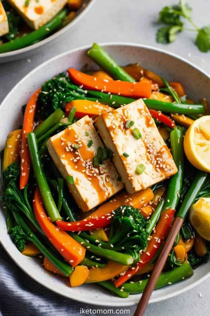 Tofu and Veggie Stir-Fry with Sesame Garlic Sauce