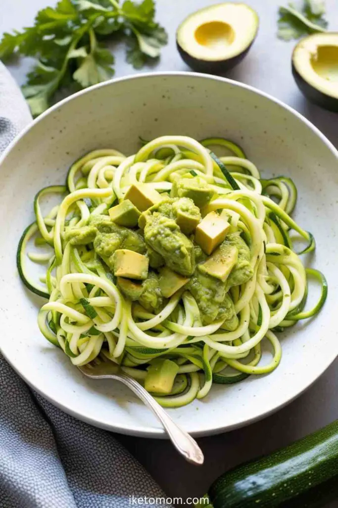 Zucchini Noodles with Avocado Pesto