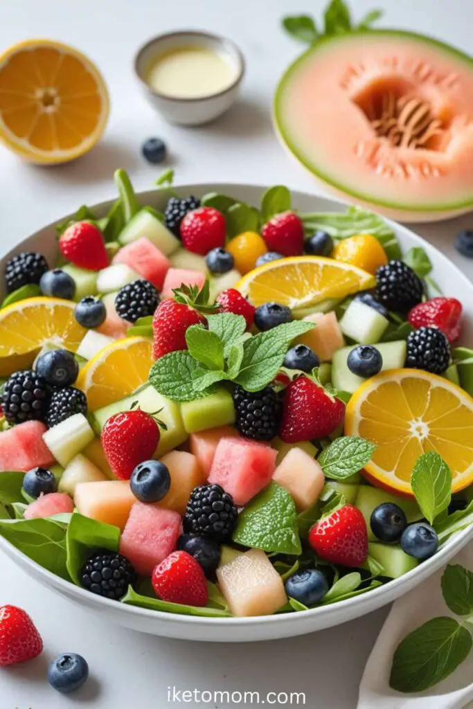 Fresh Fruit Salad with Honey Yogurt Dressing