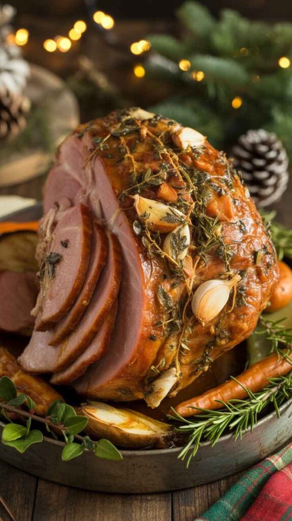 Garlic Herb Christmas Ham