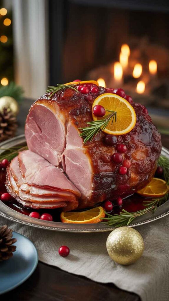 Cranberry Orange Glazed Ham