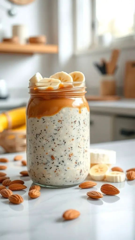 Almond Butter Banana Overnight Oats