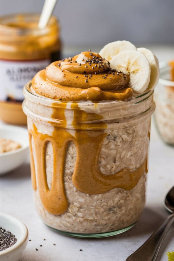 Almond Butter Coconut Overnight Oats