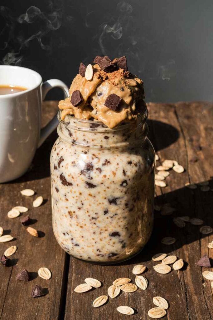 Almond Butter Chocolate Chip Overnight Oats