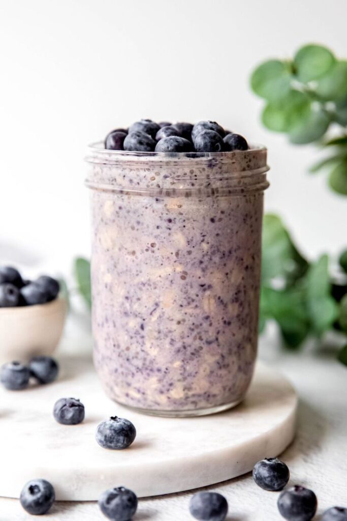 Vanilla Blueberry Protein Overnight Oats