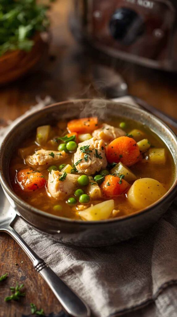 Classic Crockpot Chicken and Veggie Stew