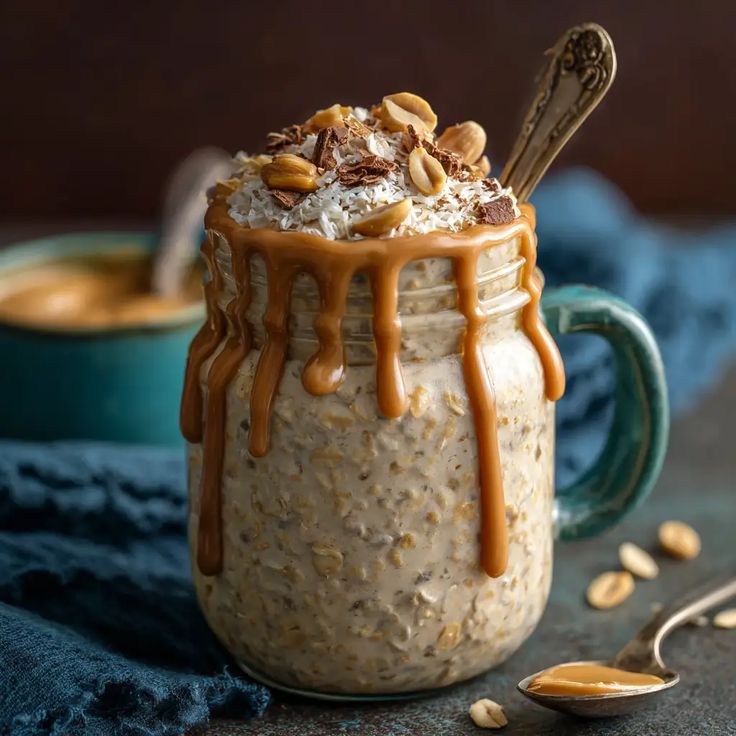 Peanut Butter Vegan Protein Overnight Oats