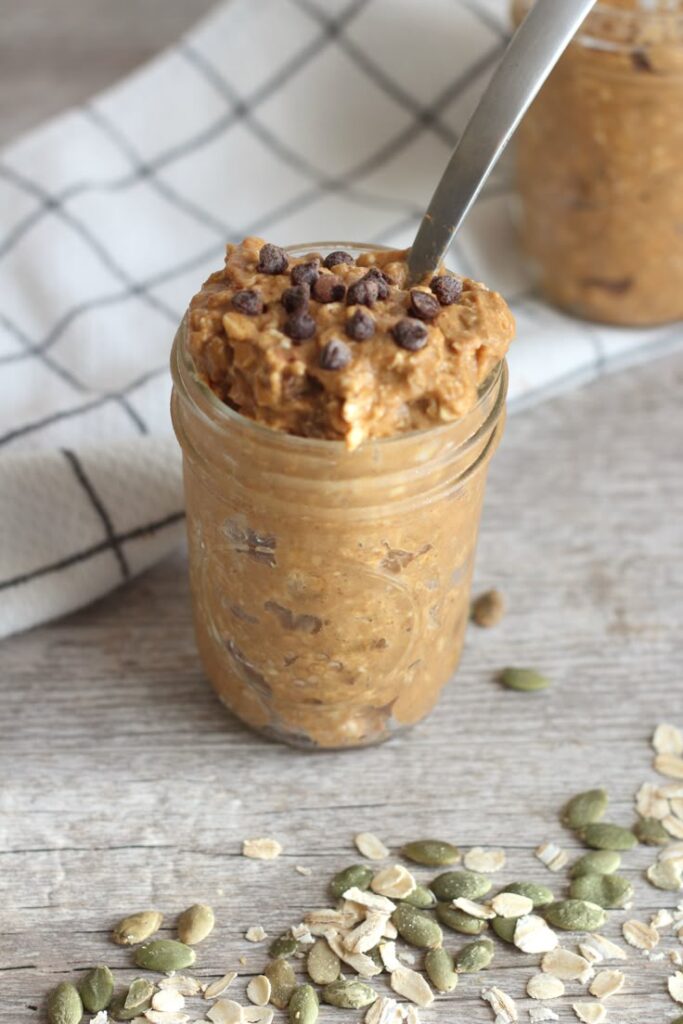 Pumpkin Chocolate Chip Overnight Oats