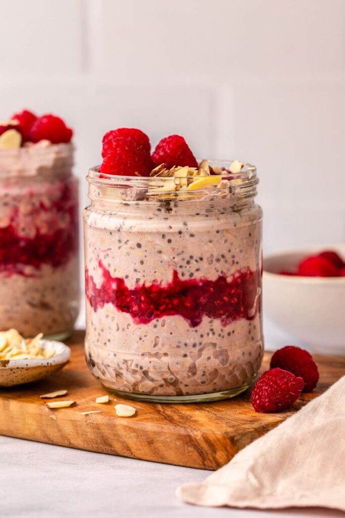 Almond Butter Raspberry Overnight Oats