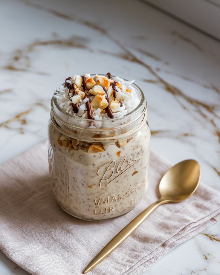 Banana Almond Joy Overnight Oats