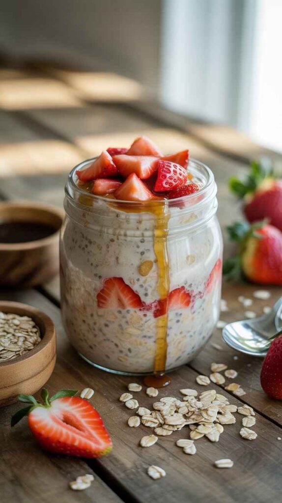 Maple Strawberry Overnight Oats