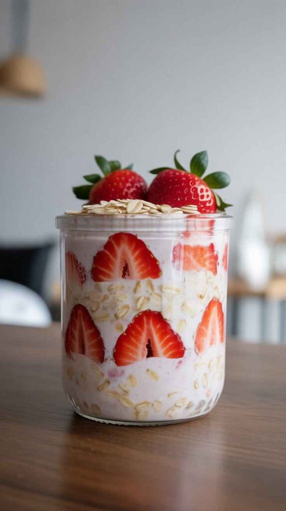 Strawberry Yogurt Overnight Oats