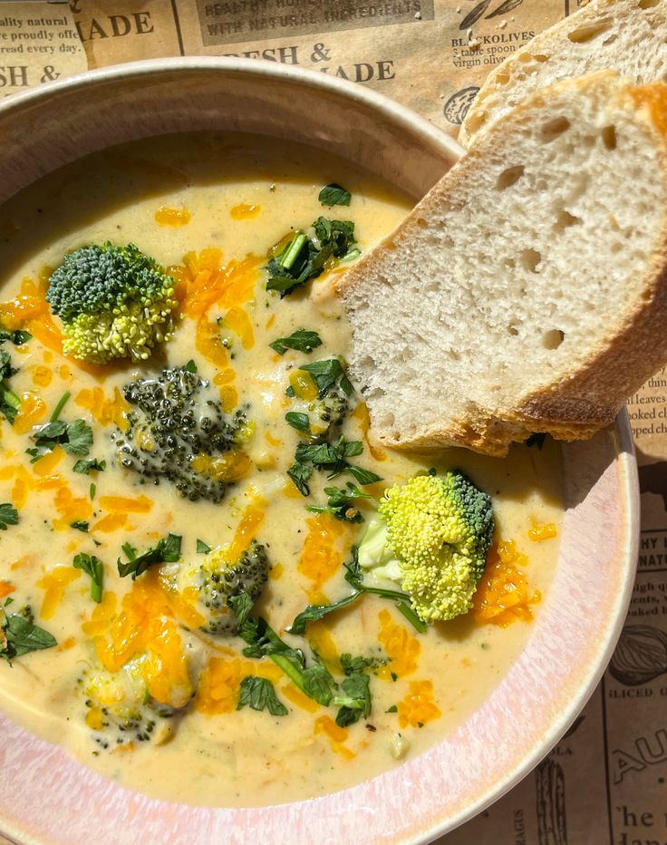 Broccoli Cheddar Soup with Ham