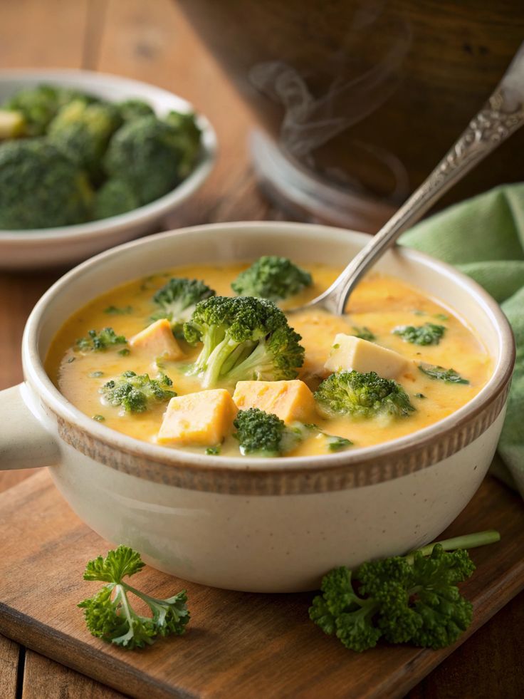Broccoli Cheddar Soup with Green Beans