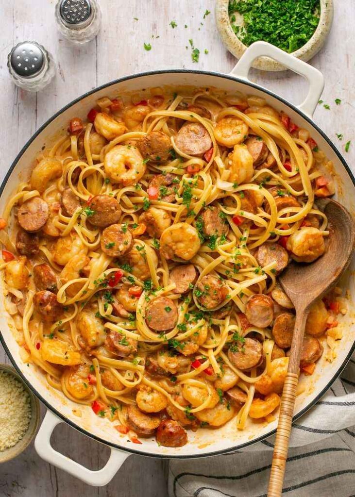 Cajun Shrimp and Sausage Alfredo