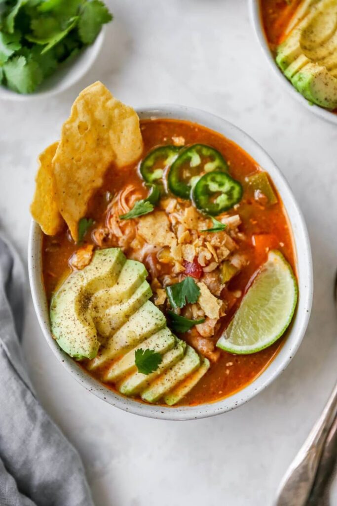 Chicken Fajita Soup with Coconut Milk