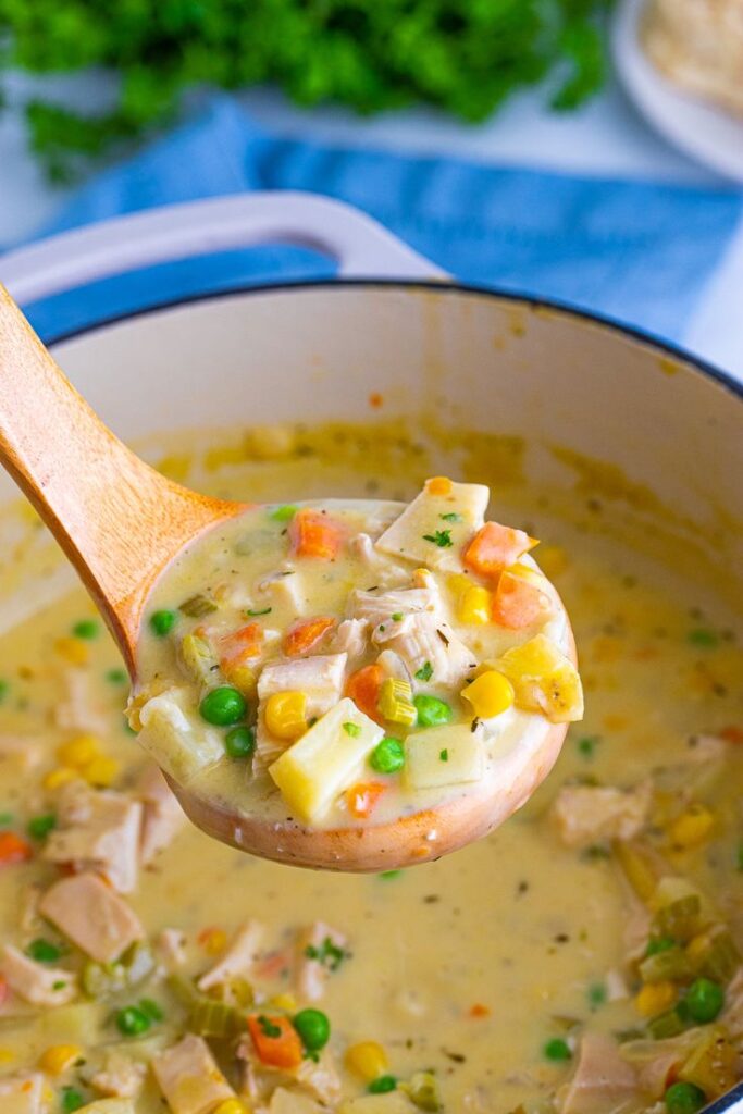 Chicken Pot Pie Soup with Green Beans