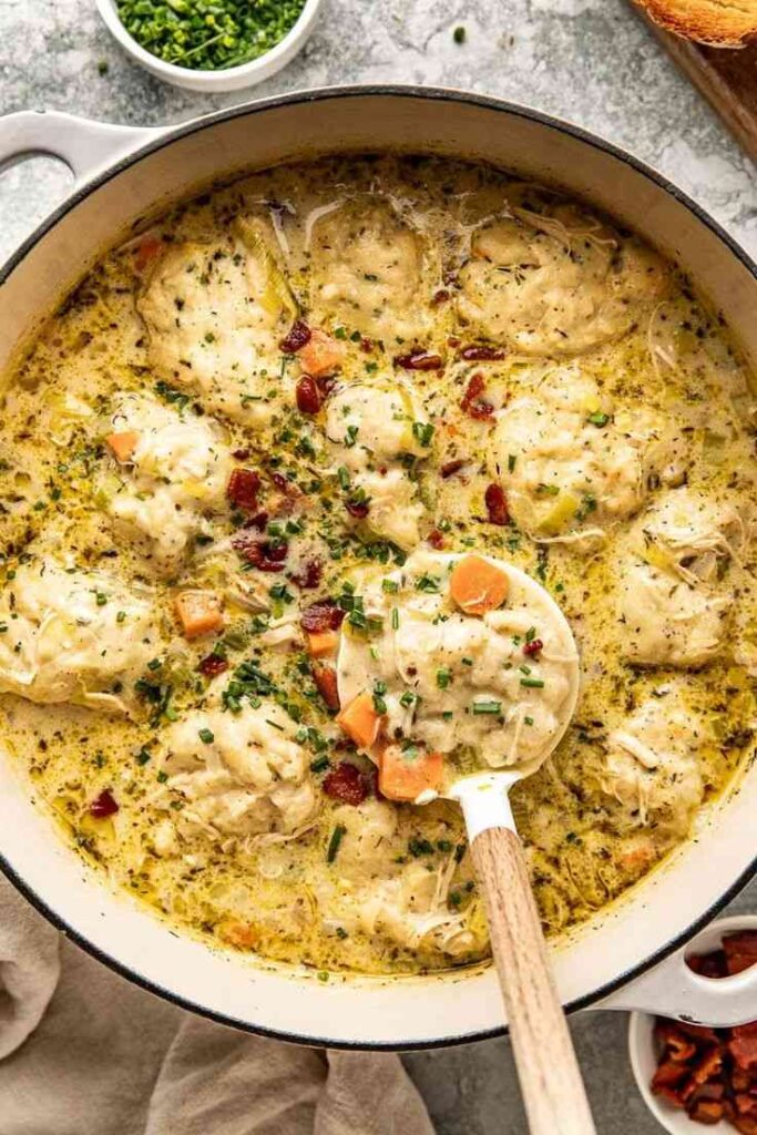 Creamy Parmesan Chicken and Dumplings