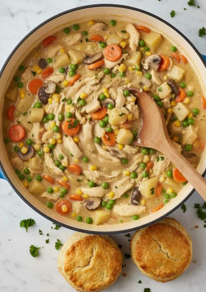 Chicken Pot Pie Soup with Broccoli