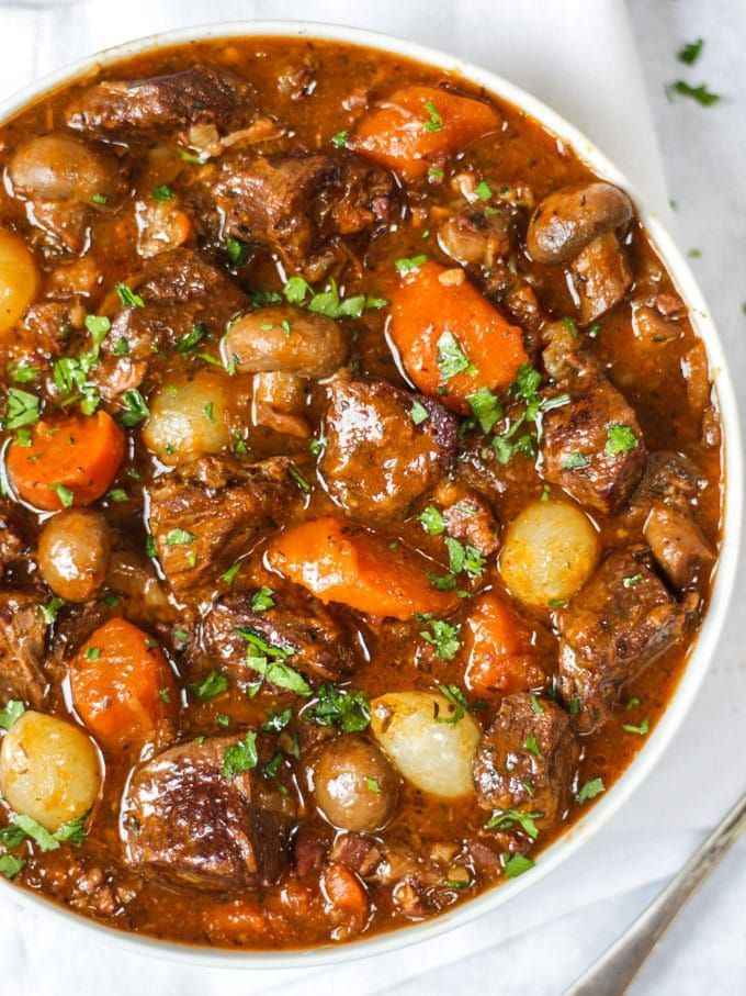 Beef and Mushroom Stew with Pearl Onions