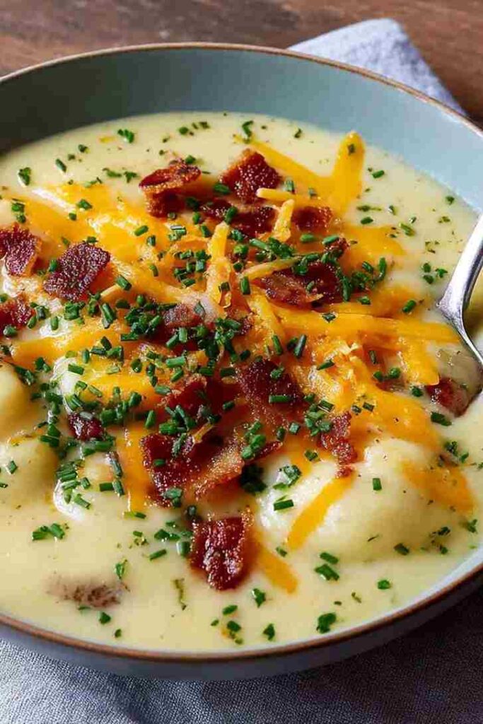 Loaded Potato Soup with Jalapeño and Cheddar