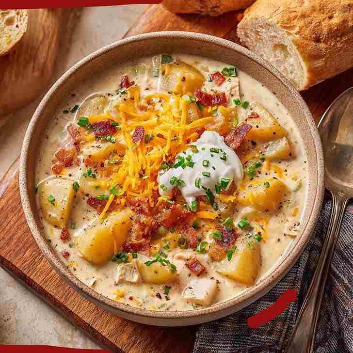 Crockpot Bacon and Ranch Loaded Potato Soup
