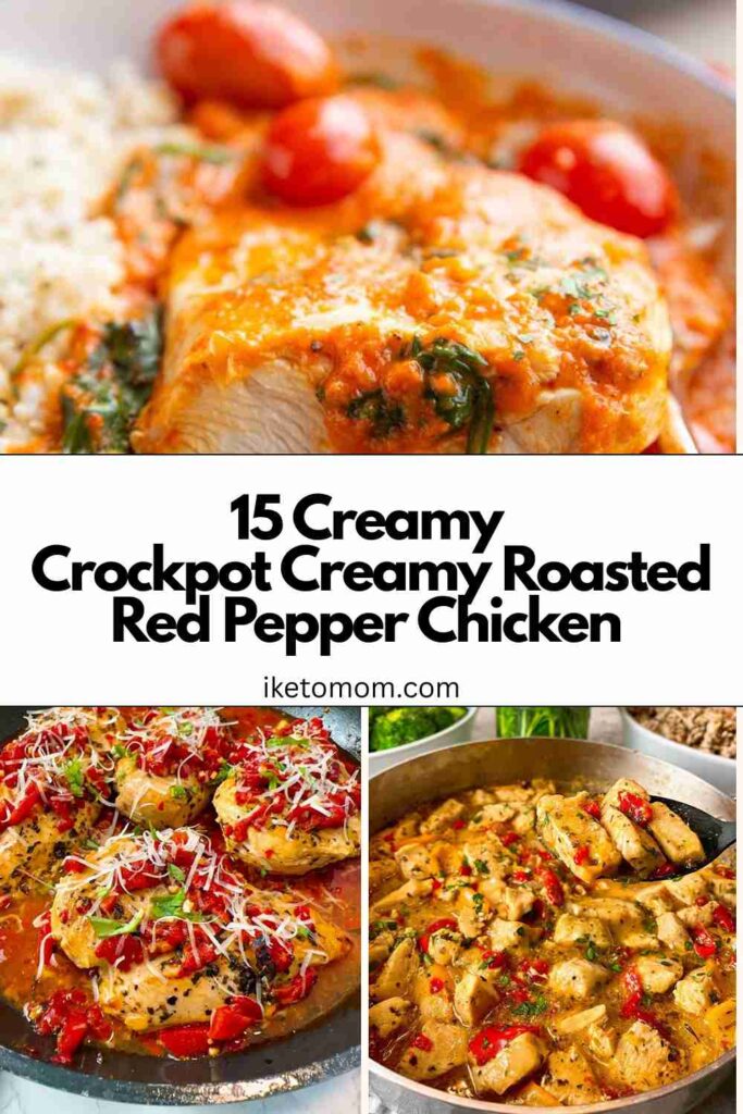 Crockpot Creamy Roasted Red Pepper Chicken