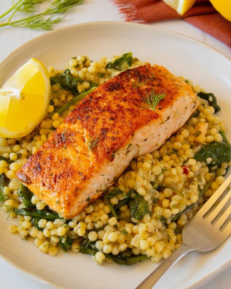 Lemon Garlic Salmon Couscous Bowls