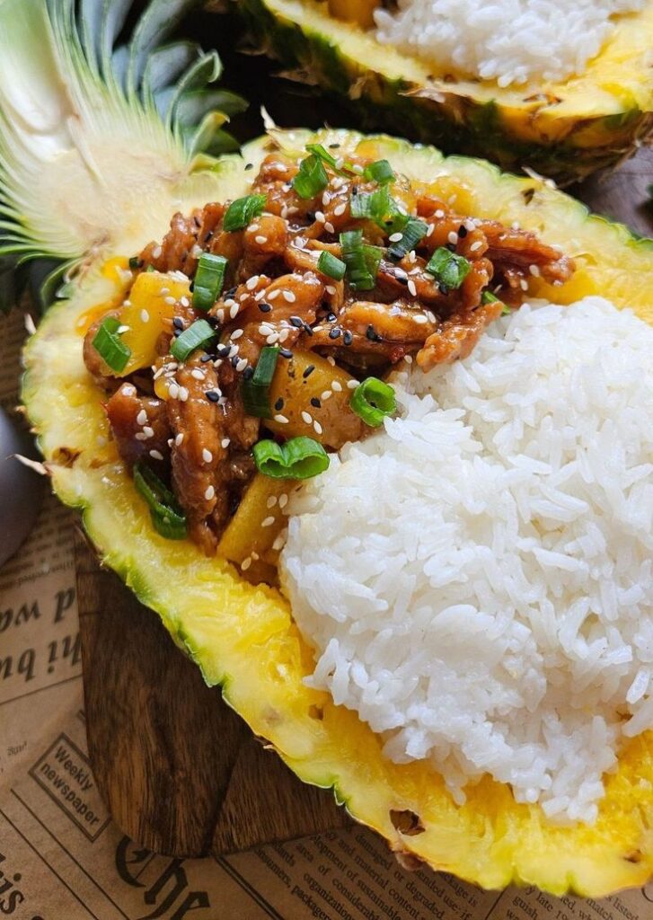 Pineapple Teriyaki Pork Baked Potatoes