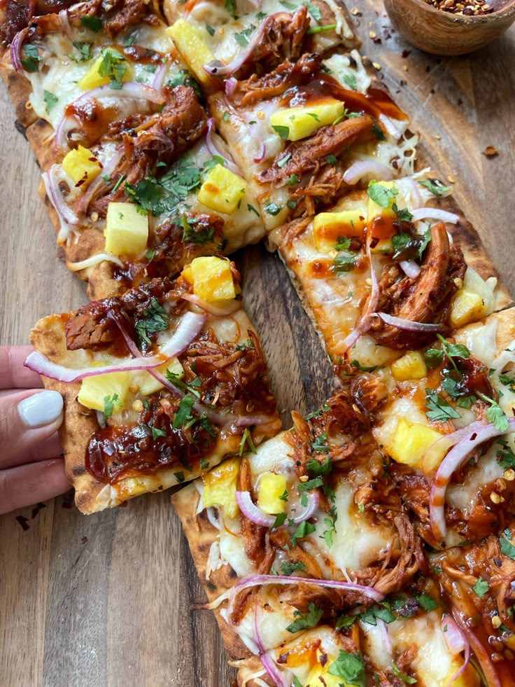 Pineapple Teriyaki Pork Flatbread