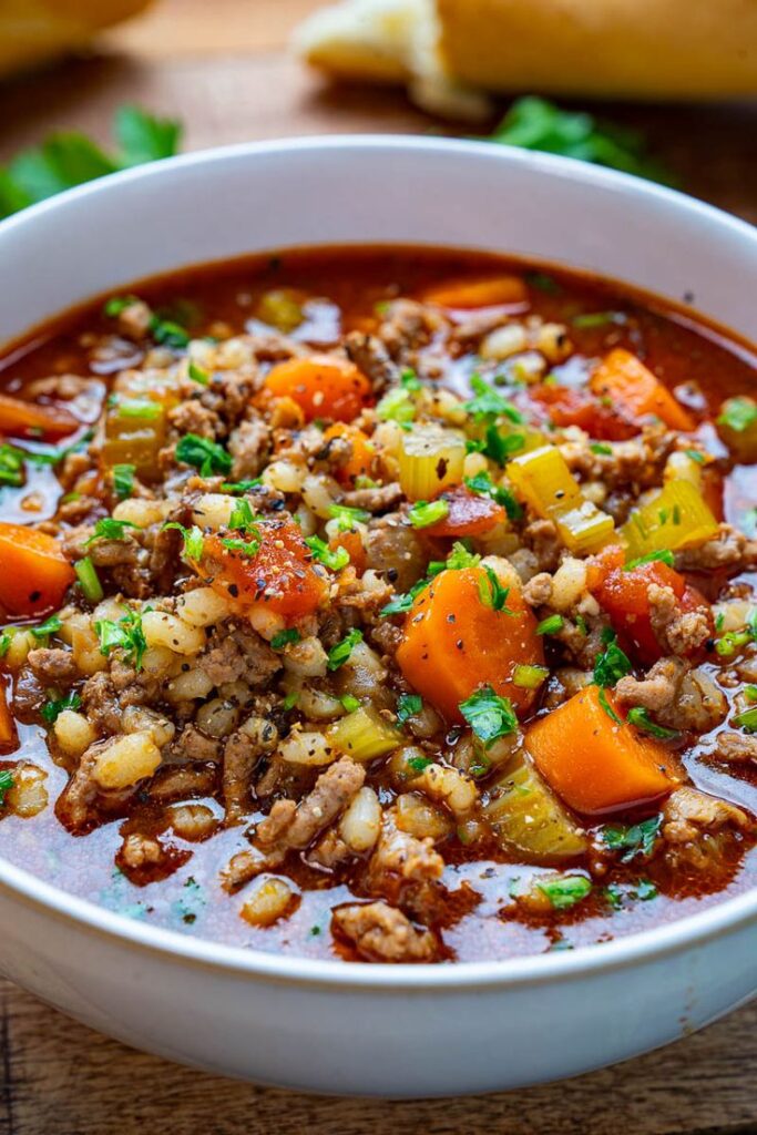 Savory Beef & Vegetable Barley Soup