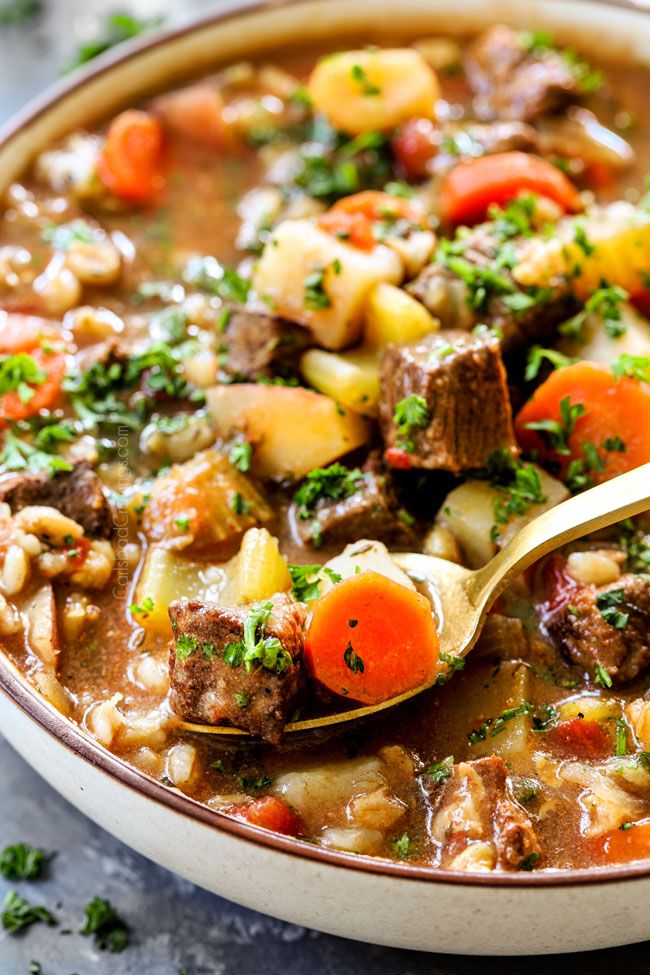 Beef, Barley & Potato Soup