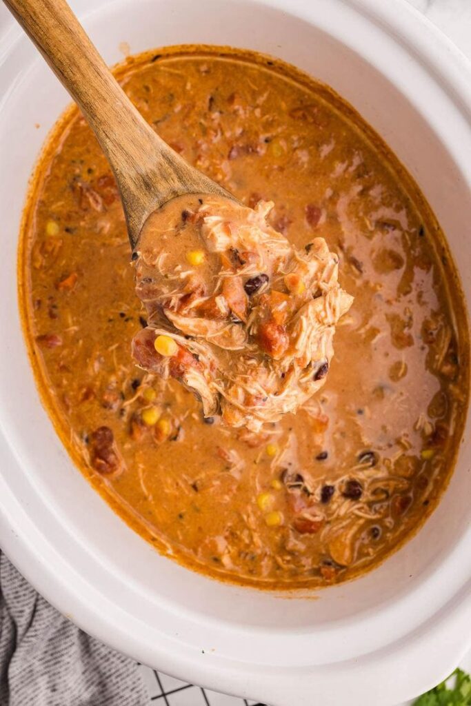 Slow Cooker Chicken Enchilada Soup with Rice