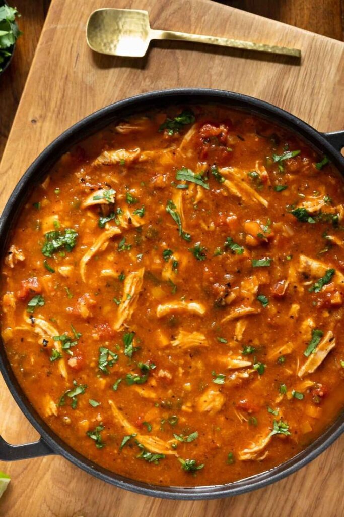 Slow Cooker Poblano Chicken Tortilla Soup