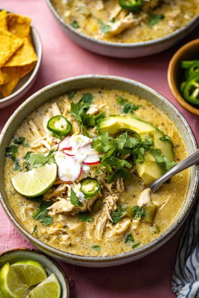 Slow Cooker Poblano Cilantro Chicken Soup