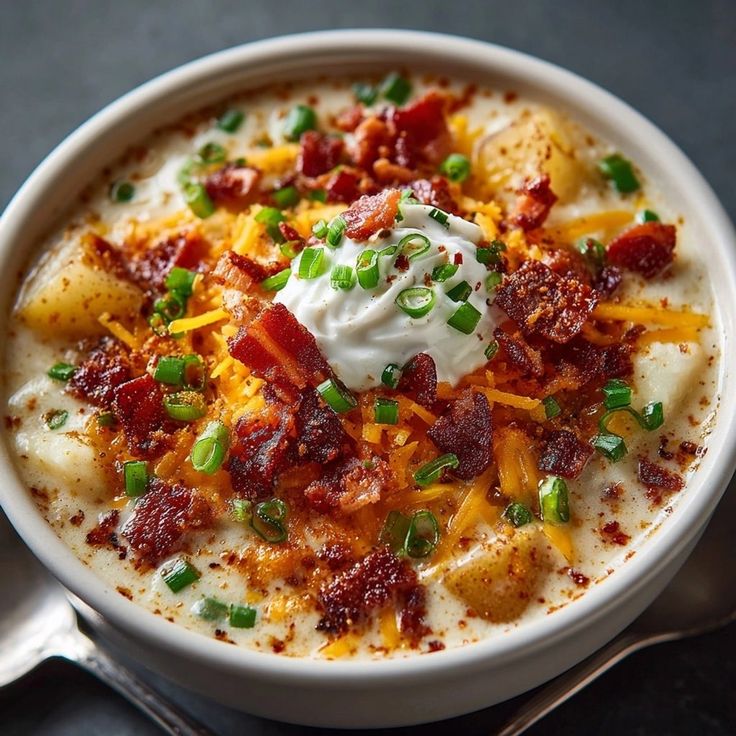Crockpot Loaded Baked Potato Soup with Extra Cheese