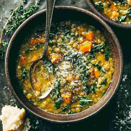 Crockpot Vegetable Lentil Stew with Kale