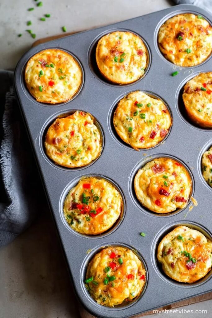 Bacon Cheddar Egg Muffin Bites